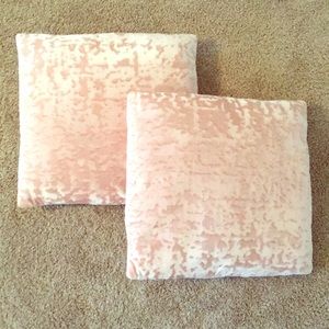 Pink velour pillows. $10 for set
